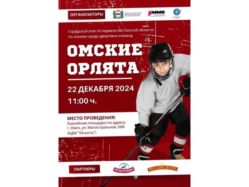В Омске состоится городской этап XI первенства Омской области по хоккею среди дворовых команд «Омские орлята».