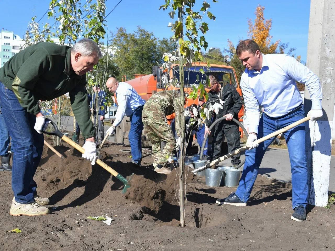 В сквере Суворова появилось 80 новых саженцев.