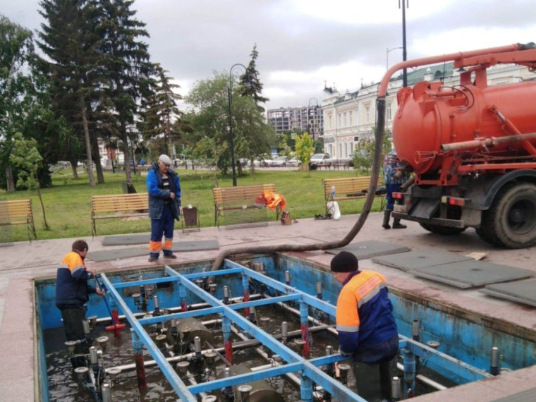 Мэр города: Омские фонтаны проходят техническое обслуживание по графику.