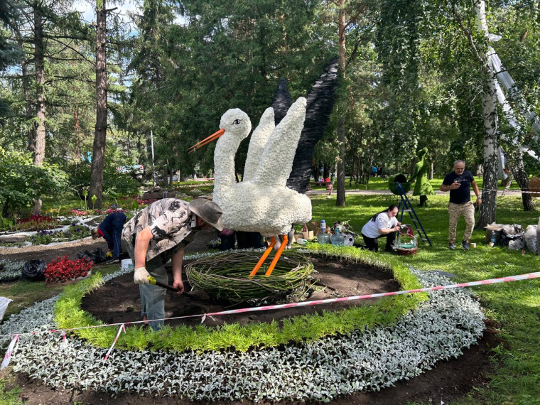 Ленинский округ готовит свою композицию для городской «Флоры». Ленинский округ готовит свою композицию для городской «Флоры».