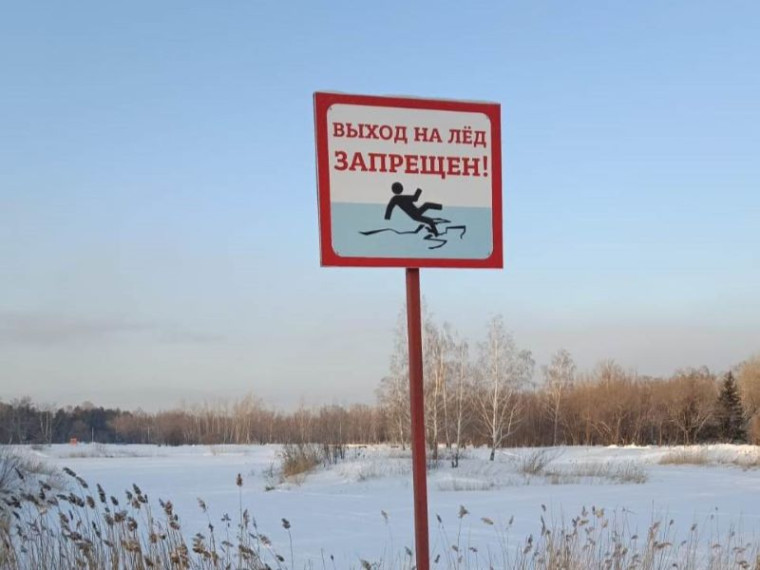 Омичам напоминают об опасности тонкого льда на водоемах.